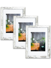 Load image into Gallery viewer, A4 Photo Frames Set of 6 Glass Window,Tabletop or Wall Mount,Distressed White