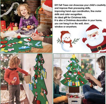 Load image into Gallery viewer, Wall Xmas Tree, Children&#39;s Felt Christmas Tree, DIY Felt Christmas Tree 27PCS