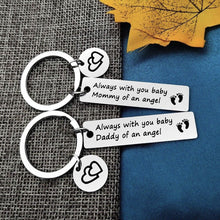Load image into Gallery viewer, Letting Set Miscarriage Keepsakes Forever in Our Hearts Baby Memorial Keychain