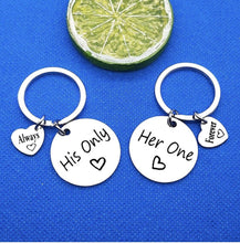 Load image into Gallery viewer, Connected Hearts Matching Couple Keyring Set Valentine’s Day Gifts Couples Gift