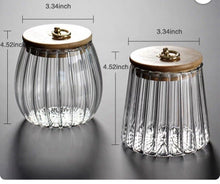 Load image into Gallery viewer, Norbi Glass Apothecary Jar with Lid, Clear Diamond Kitchen Storage Organiser
