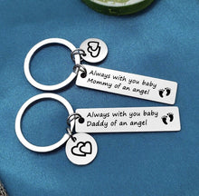 Load image into Gallery viewer, Letting Set Miscarriage Keepsakes Forever in Our Hearts Baby Memorial Keychain