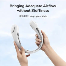 Load image into Gallery viewer, Portable Neck Fan, 4000 mAh Rechargeable Hands Free Bladeless Fan,3 Speeds-white