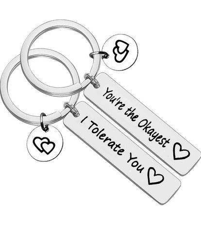 Valentines Keyring Gift for Boyfriend Girlfriend Couple Keyring Set