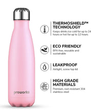 Load image into Gallery viewer, Proworks Water Bottle, Pink Metal Water Bottle Great for Work, Gym, Travel