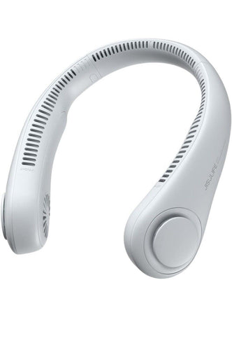 Portable Neck Fan, 4000 mAh Rechargeable Hands Free Bladeless Fan,3 Speeds-white