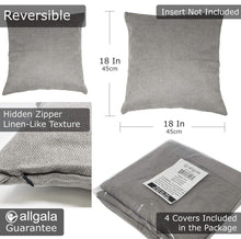 Load image into Gallery viewer, 4-Pack Decorative Throw Pillow Cover 18x18 Inch-Grey