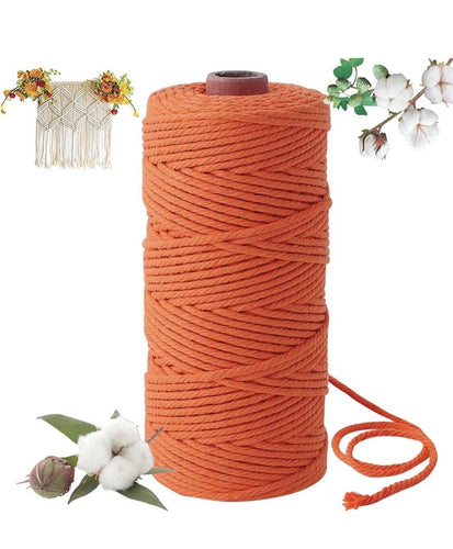 Rope Cotton Macrame Cord, 100m x 3mm Natural Cotton Rope Cord,Craft Braided Rope