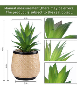 Artificial Succulent Plants Potted, Small Fake Succulents in Ceramic Pots - 3PCS