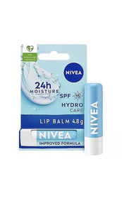 NIVEA Lip Balm Hydro Care with SPF 15 (4.8g),Hydrating Lip Balm with Shea Butter