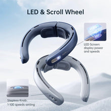 Load image into Gallery viewer, Neck Fan Pro,100 Speeds Bladeless Fan,LED Display, Rechargeable USB- Blue