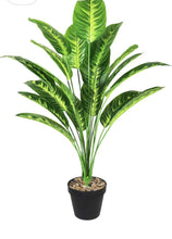 Load image into Gallery viewer, Artificial Plants Fake Banana Tree with Green Leaves in Plastic Pot 80cm