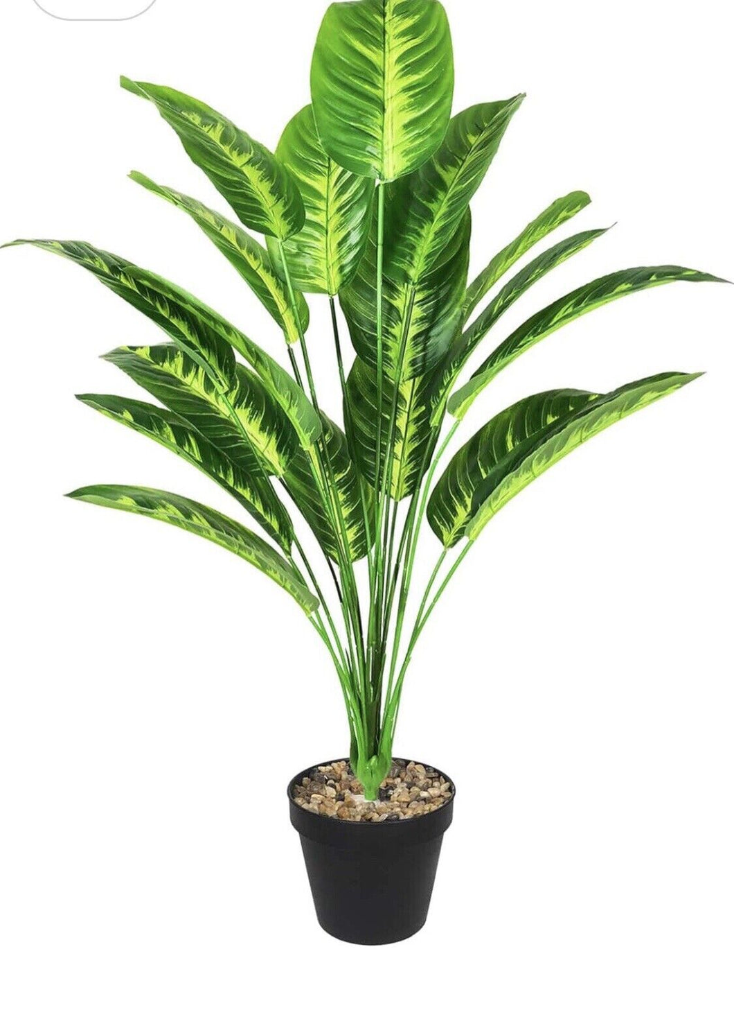 Artificial Plants Fake Banana Tree with Green Leaves in Plastic Pot 80cm