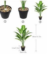 Load image into Gallery viewer, Artificial Plants Fake Banana Tree with Green Leaves in Plastic Pot 80cm