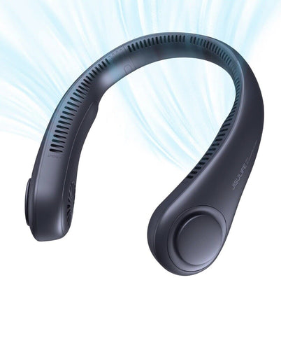 Portable Neck Fan, 4000 mAh Rechargeable Hands Free Bladeless Fan,3 Speeds-Blue