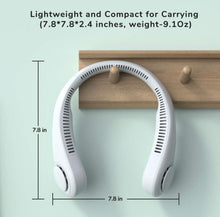 Load image into Gallery viewer, Portable Neck Fan, 4000 mAh Rechargeable Hands Free Bladeless Fan,3 Speeds-white