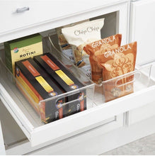 Load image into Gallery viewer, Plastic Storage Box – Long Open-Top Refrigerator Storage Tray with Handle
