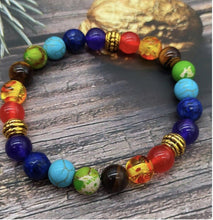 Load image into Gallery viewer, Chakra Bracelets,8mm Beads Natural Lava Stone,Anxiety Bracelet For Women And Men