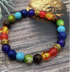 Chakra Bracelets,8mm Beads Natural Lava Stone,Anxiety Bracelet For Women And Men