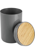 Load image into Gallery viewer, Lid Bathroom Bin – Bamboo and Plastic Rubbish Bin for Bathroom Small Waste Bin