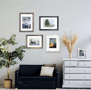 A4 Photo Frames Set of 6 Glass Window,Tabletop or Wall Mount,Distressed White