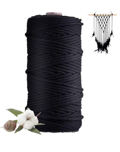 Rope Cotton Macrame Cord, 100m x 3mm Natural Cotton Rope Cord,Craft Braided Rope