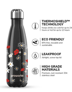 Sport Vacuum Insulated Metal Water Bottle for 12h Hot & 24h Cold Drinks Proworks