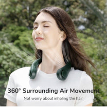 Load image into Gallery viewer, Portable Neck Fan, 4000 mAh Rechargeable Hands Free Bladeless Fan,3 Speeds-Green