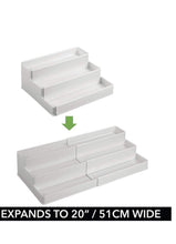 Load image into Gallery viewer, Extendable Cupboard Storage – Triple-Tiered Plastic Kitchen Shelf Organiser