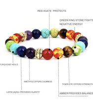 Load image into Gallery viewer, Chakra Bracelets,8mm Beads Natural Lava Stone,Anxiety Bracelet For Women And Men