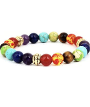 Load image into Gallery viewer, Chakra Bracelets,8mm Beads Natural Lava Stone,Anxiety Bracelet For Women And Men