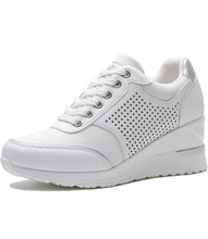 Load image into Gallery viewer, Womens Fashion High Heel Trainers, Women Sneakers White Size 4.5/ EU 37,5