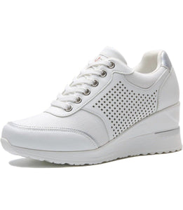 Womens Fashion High Heel Trainers, Women Sneakers White Size 4.5/ EU 37,5