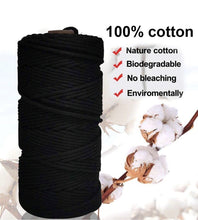 Load image into Gallery viewer, Rope Cotton Macrame Cord, 100m x 3mm Natural Cotton Rope Cord,Craft Braided Rope