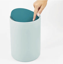 Load image into Gallery viewer, Swing Lid Bathroom Bin – Small Round Rubbish Bin  NMint Blue/Teal Blue