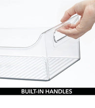 Load image into Gallery viewer, Plastic Storage Box – Long Open-Top Refrigerator Storage Tray with Handle