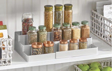 Load image into Gallery viewer, Extendable Cupboard Storage – Triple-Tiered Plastic Kitchen Shelf Organiser