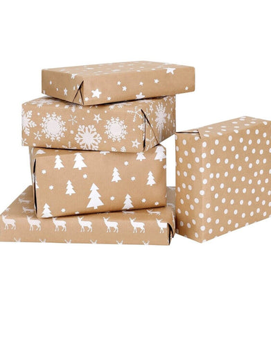 Christmas Wrapping Paper 5 x XL Folded Sheets, Recyclable Gift Wrap 87cm x 60cm