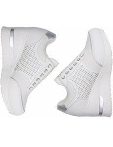 Womens Fashion High Heel Trainers, Women Sneakers White Size 4.5/ EU 37,5