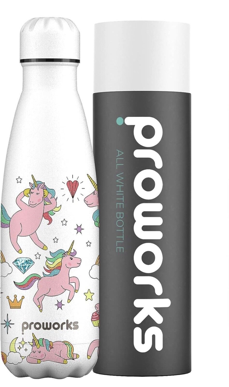 Stainless Steel Metal Water Bottle Sport Flask Great for Work Gym TravelProworks