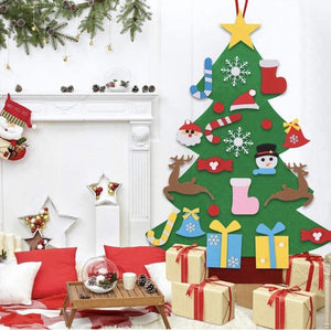 Wall Xmas Tree, Children's Felt Christmas Tree, DIY Felt Christmas Tree 27PCS