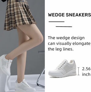 Womens Fashion High Heel Trainers, Women Sneakers White Size 4.5/ EU 37,5