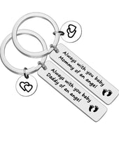 Load image into Gallery viewer, Letting Set Miscarriage Keepsakes Forever in Our Hearts Baby Memorial Keychain