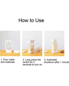 Electric Shaker Bottle, 500ml Shaker Bottles For Protein Mixes, USB-Rechargeable