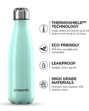 Load image into Gallery viewer, Proworks Water Bottle, Green Metal Water Bottle Great for Work, Gym, Travel