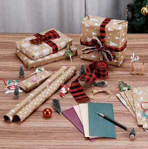 Christmas Wrapping Paper 5 x XL Folded Sheets, Recyclable Gift Wrap 87cm x 60cm