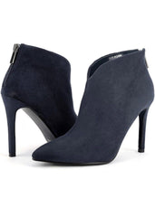 Load image into Gallery viewer, Women Close Pointy Toe Stiletto High Heels Suede Ankle Boots Sexy Ladies Zip V