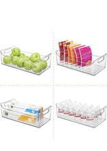 Load image into Gallery viewer, Plastic Storage Box – Long Open-Top Refrigerator Storage Tray with Handle