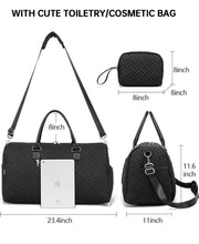 Load image into Gallery viewer, Travel Duffle Bag for Women with Toiletry Bag And Shoe Compartment,Black