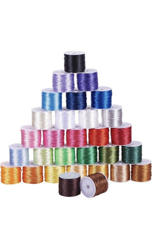 30 Color 1.5mm Rattail Satin,Bridging Necklace,Jewellery Making,450yards totally